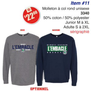 Item 11 PBV Embâcle Hockey Molleton à col rond 3340 2026